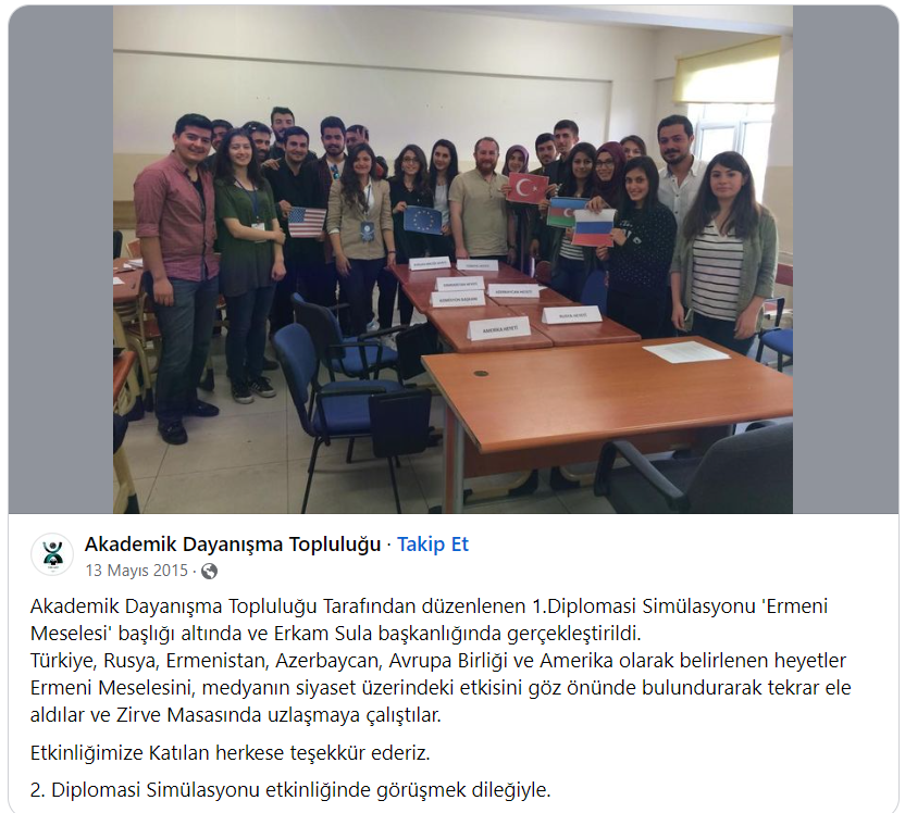 ADT'nin 13 Mayıs 2015 tarihli etkinlik kaydı
